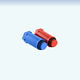 Комплект длинных пропил. пробок с резьбой 1/2" (красная + синяя) VALTEC
